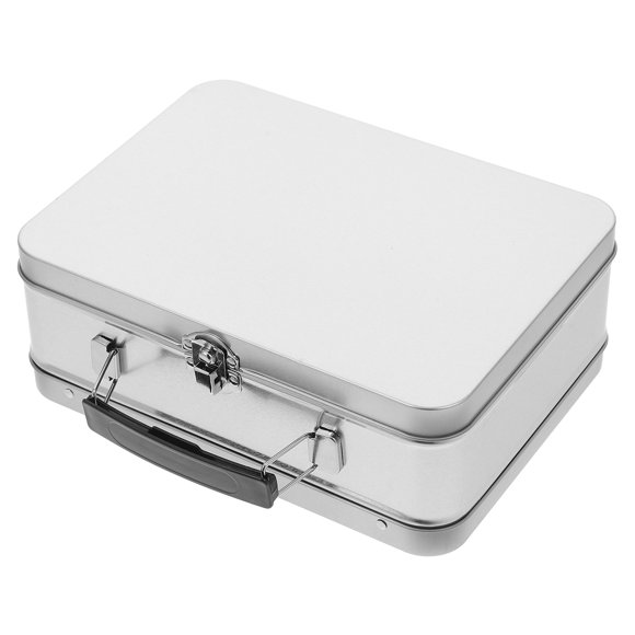 Vintage Tin Lunch Box DIY Lunch Box Tin for Storage Crafts Metal Tin Box with Handle Metal Tin Box with Lid for Food Storage