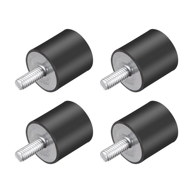 Unique Bargains M4 Rubber Vibration and Shock Absorption Mount w Thread Stud, 0.59' x 0.59',4pcs