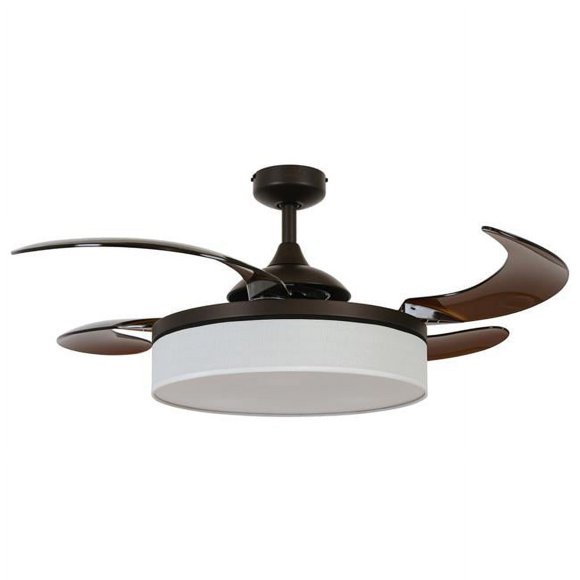 Fanaway 51103101 Friteuse 48 Pouces Bronze Huilé et Ambre Ventilateur de Plafond avec Lumière