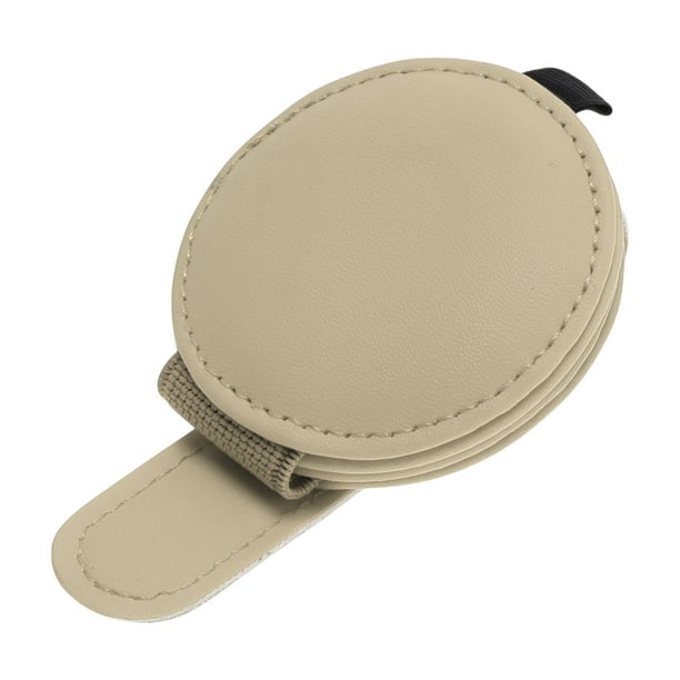 Clip para gafas de sol en el parasol del coche Unique Bargains, soporte magnético de cuero PU beige