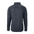 thumbnail image 3 of Men's Cutter & Buck Heather Navy Los Angeles Chargers Big & Tall Mainsail Sweater-Knit Raglan Half-Zip Jacket, 3 of 3