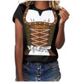 thumbnail image 2 of Pompotops Blouse Décontractée Mode Femme Imprimé Oktoberfest Col Rond T-Shirt Blouse Imprimée Tee Liquidation, 2 of 5