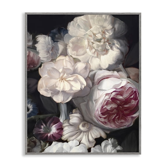 Stupell Industries Cottage Blushing Petals Enchanting Pink White Flowers Gray Framed Giclee Art, 11 x 14, by Ziwei Li