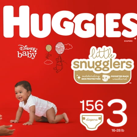 HUGGIES Little Snugglers Diapers, Size 3, 156 (Best Eco Disposable Diapers)