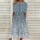 thumbnail image 1 of ICHUANYI Clearance Women Fashion Summer Casual Short Sleeve V-Neck Printing Dress Loose Dress(Blue, L) ICHUANYI WER2023080812436, 1 of 5