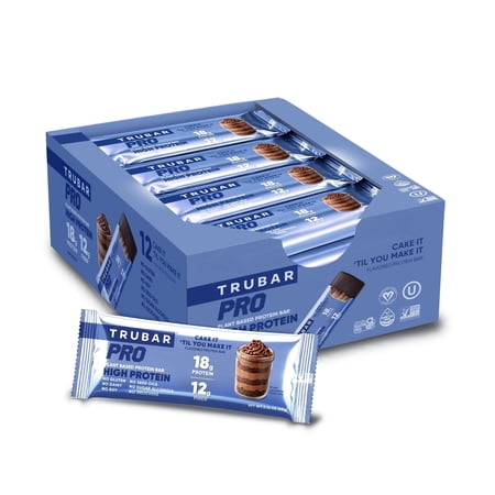 TRUBAR PRO High Protein Bar, 18G Vegan Protein, Cake It 'Til You Make It, 12 Bars