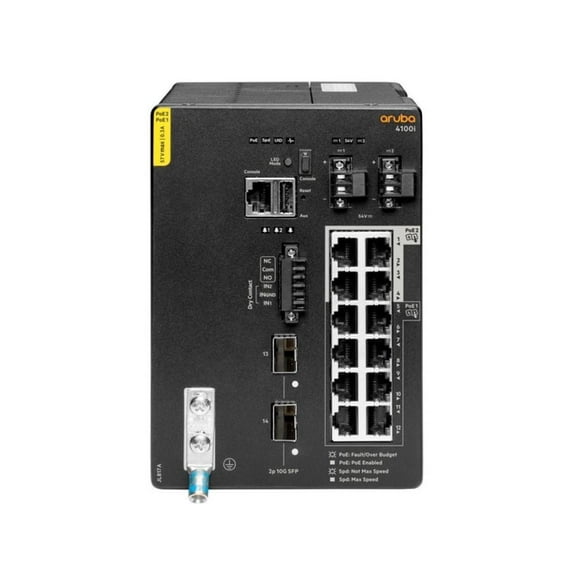 HPE CX 4100i Ethernet Switch - 12 Ports - Manageable - Gigabit Ethernet, 10 Gigabit Ethernet - 10/100/1000Base-T, 10GBase-X - 3 Layer Supported - Modular - 57 W Power Consumption - Twisted Pair, Op...