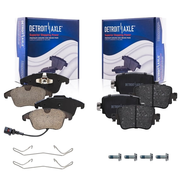 Detroit Axle - Brake Pads for 16-18 Audi Q3 Quattro, 15-20 VW Passat, Front and Rear Ceramic Brake Pads 2016 2017 2018