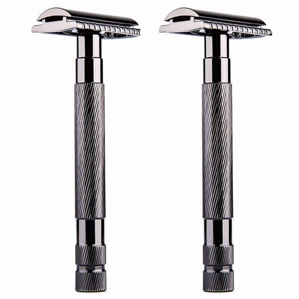 2X Maquinilla de Afeitar de Doble Filo de Seguridad para Hombres Barber de Afeitar Recta Hojas de Afeitar Que Afeita La Cara de Los Hombres Maquina de Afeitar