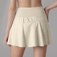 thumbnail image 4 of vigerkar Women Mini Tennis Skirts with Shorts High Waisted Golf Skirts Pleated A Line Short Skirt Flowy Workout Sport Athletic Skorts 2025 Beige, XL, 4 of 6