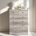 thumbnail image 2 of GZXS Dresser for Bedroom with 6 Storage Drawers, Chest of Drawers, Clothes Organizer for Hallway, Entryway, Gray, 2 of 10