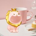 thumbnail image 3 of GUOOL Statue Figurines de Petit Lion en Résine Adorable Sculpture Bonbon Porte-Clés Rose, 3 of 8