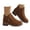 Brown, variant on Women's Ankle Boots Low Heel Comfortable Short Dress Booties with Side Zipper