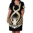 thumbnail image 3 of Vestido ajustado con broche dorado con estética del logotipo de Quimera de Thrawn, ropa de mujer nueva en 2025, 3 of 7