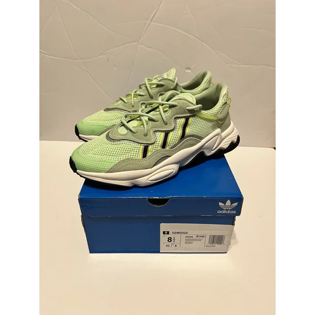 Adi-das Men's Ozweego Casual Sneakers, Glow Green/Black/Yellow Size 8.5