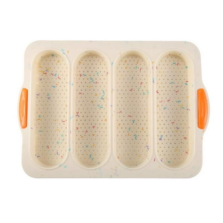 

IMSHIE Silicone Baking Mold Loaf Pans For Baking Bread Nonstick Muffin Top Pans Baking Pan With 4 Slots For Cookie Food Oven Donut Macaron Cheese Pie Meatloaf awesome