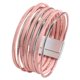 thumbnail image 4 of Pulsera rígida para mujer de cuero sintético PU, duradera, versátil, fácil de usar, multicapa. Rosa, 4 of 9