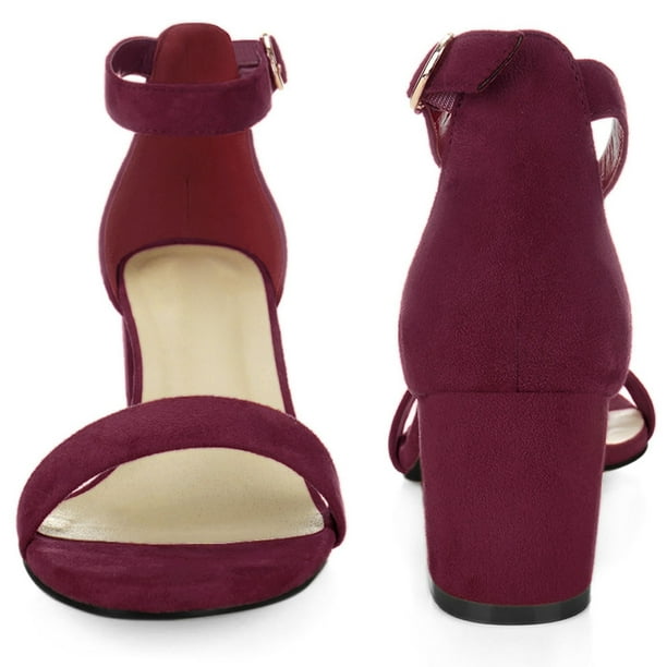 Block heel sandals burgundy hotsell