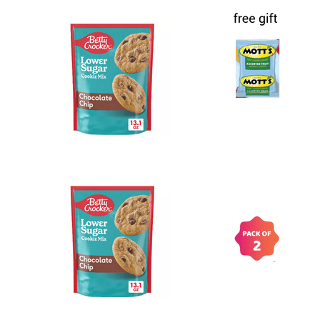 Betty Crocker Lower Sugar Chocolate Chip Cookie Mix - 13.1oz PACK OF 2