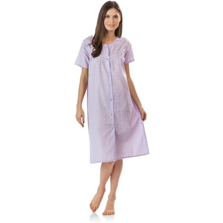 

Casual Nights Women s Short Sleeve Eyelet Embroidered House Dress