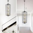 thumbnail image 5 of ACE-LIGHTS,12-Light Farmhouse Ceiling Hanging Light(Bulbs Not Included),Vintage Cage Light Fixture,Height Adjustable Chandeliers for Dining Room,Living Room,Hallway,Foyer,Entryway(Golden), 5 of 11