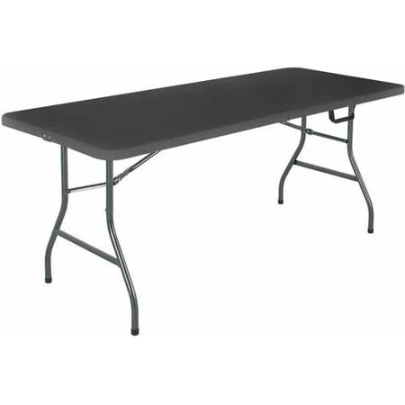 (2-Pack) Cosco 6 Foot Centerfold Folding Table, Black