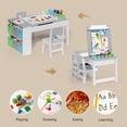 thumbnail image 2 of Asofer Kids Art Table with Storage, Kid Acitivity Table and Chair Set for Playing Painting Studying Crafting, White/Gray, 2 of 10