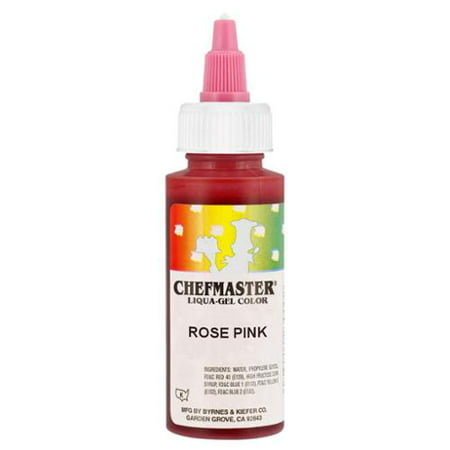 Chefmaster by US Cake Supply 2.3-Ounce Rose Pink Liqua-Gel Cake Food (Best Food Colouring For Rainbow Cake)