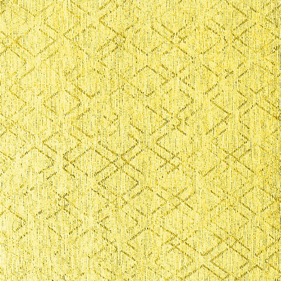 Ahgly Company Machine Washable Indoor Square Solid Yellow Modern Area Rugs, 3' Square