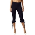 thumbnail image 5 of RUTAYY Women's Pants Fashionable Casual Solid Color Tie Waist Capri Bottom Everyday Casual Wear Beach Vacation Trousers, 5 of 6