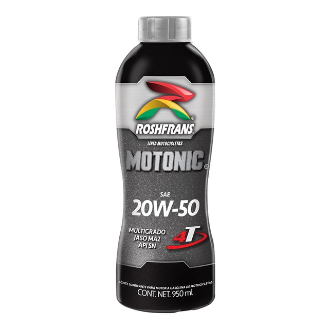 Aceite motocicletas Multigrado Roshfrans Motonic 4 tiempos 20W-50 950 ml ROSHFRANS SAE 20W-50