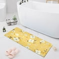 thumbnail image 7 of Yellow Floral Bathroom Rug 39x20 Non Slip Quick Dry Washable Bathroom Mats for Bedroom Living Room Kitchen, 7 of 7