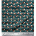 thumbnail image 1 of Soimoi Rayon Crepe Fabric Waves,Leaves & Rose Floral Printed Fabric 1 Yard 46 Inch Wide, 1 of 1
