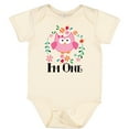 thumbnail image 3 of Inktastic First Birthday Owl 1 Year Old Girl Girls Baby Bodysuit, 3 of 5