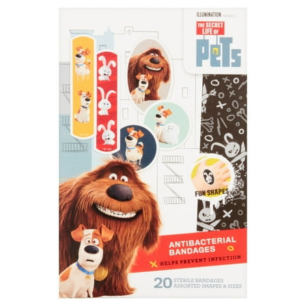 Illumination Presents The Secret Life of Pets Antibacterial Bandages, 20 Ct