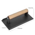 thumbnail image 4 of Cast Iron Grill Press Steak Bacon Weight Press Barbecue Griddle Press with Wood Handle, 4 of 4