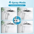 thumbnail image 2 of CADOVE Upgraded 13'' High Pressure Shower Head Combo, 5 Spray Rainfall Showerhead + 10 Spray Handheld, All Metal Easy-Reach 4-Way Diverter Shower Arm with Pause Mode, 71'' Hose & Holder, Chrome, 2 of 8