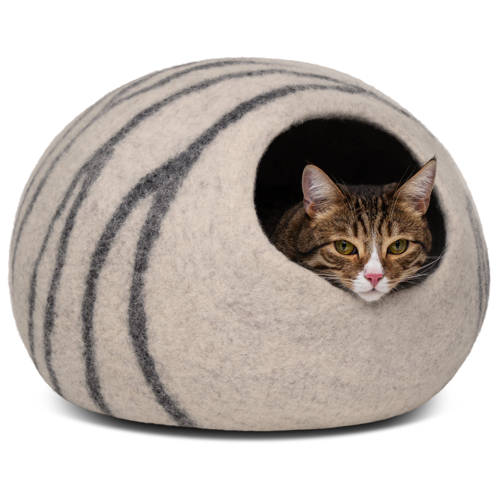 MEOWFIA Cat Bed for Medium Cats - Wool Cat Cave Bed - Light Grey - Walmart.com