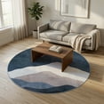 thumbnail image 4 of RUG ROBOT 4ft Round Rugs, Modern Area Rug for Living Room, Non-Slip Washable Rug with Nature Inspired Design for Bedroom, Dining Room, Stylish Indoor Circular Abstract Rug Home Decor, Blue, 4 of 13