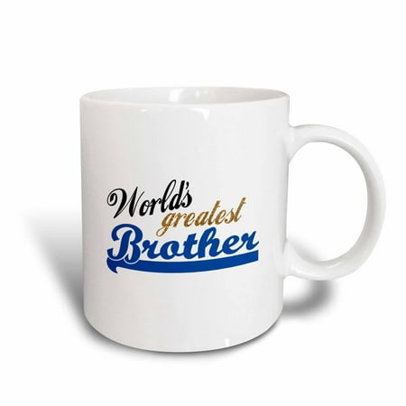 3dRose Worlds Greatest Brother - Best Bro - For little or big brothers - family relations relationship gift, Ceramic Mug,