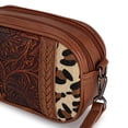 thumbnail image 4 of Montana West Cow Print Crossbody Bag for Women Western Tooled Design with Built in Card Holder, Stylish and Functional Purse, Leopard, 4 of 7