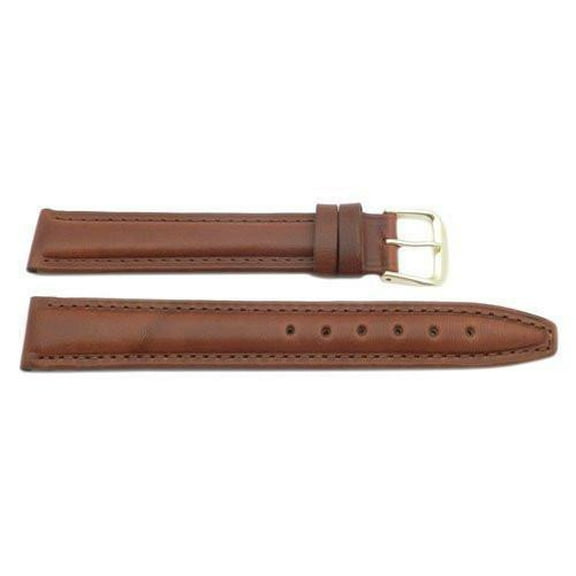 20mm Genuine Leather Oil Tanned Brown Long Watch Strap