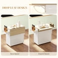 thumbnail image 4 of HOMCOM Kitchen Island with Drop Leaf and Adjustable Shelf, White, 4 of 10