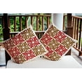 thumbnail image 3 of 20"x20" Square Simply Daisy Tiki Square Poly Indoor/Outdoor Pillow, Red Qty 1, 3 of 5