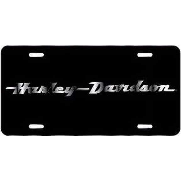 Harley-Davidson Text Black Laser License Plate
