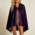 thumbnail image 3 of WAGUTH Womens Sparkly Sequin Hooded Cape Cloak Tie Front Glitter Cover Up Shawl for Halloween Party Outfits, 3 of 8
