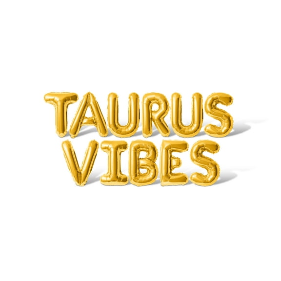 Letter Balloons - TAURUS VIBES 16" Inch Alphabet Letters Foil Mylar Balloon Birthday Party Banner (Gold)