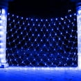 thumbnail image 3 of Outdoor Christmas Net Lights, 9.8FT x 6.6FT 200 LED Fairy String Light with 8 Lighting Modes, Connectable Light for Garden Tree Bushes, Holiday Wedding Party Decorations Blue, 3 of 7