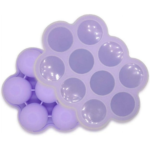 Baby Meal Prep Simplified: 12 X 1.5OZ Purple Silicone Freezer Tray, Sturdy & Stackable Baby Food Containers, Safe & Durable for Homemade Baby Food & More