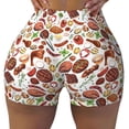 thumbnail image 2 of Logiee Cooking Bbq Print Women's Biker Shorts,Workout Gym Shorts,Scrunch Shorts,Tummy Control Hidden Scrunch Running Yoga Shorts-Large, 2 of 8